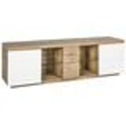 Meuble TV en MDF bois clair et blanc FARADA