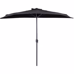 Parasol avec ombrage demi-rond. Protégez-vous du soleil et passez encore plus de temps à l'extérieur grâce à cet élégant para ...