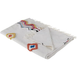 Beliani - Couverture Multicolore en Coton avec Frange Plaid Décoratif Morena