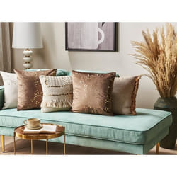 Lot de 2 coussins en velours 45 x 45 cm marron POPPY
