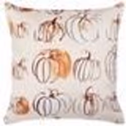 Coussin en velours avec motif citrouille 45 x 45 cm beige CUCURBITA