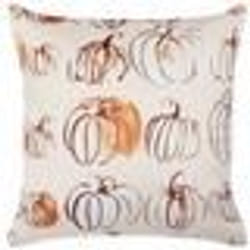 Coussin en velours avec motif citrouille 45 x 45 cm beige CUCURBITA