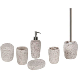 Beliani - Ensemble d'Accessoires de Salle de Bain 6 Pièces Dolomite Blanc Palmilla