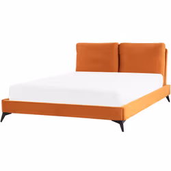Lit deux places glamour. Un lit élégant au design glamour et contemporain doté d'un appui-tête haut. Sa forme rectangulaire l ...