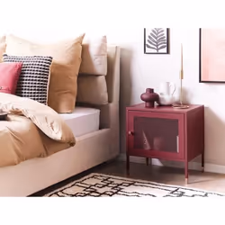 Table de chevet en acier rouge foncé OSSETT