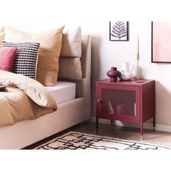 Table de chevet en acier rouge foncé OSSETT