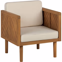 Divan d'extérieur. Détendez-vous dans ce magnifique fauteuil de jardin au look contemporain. Fabriqué en bois d'acacia de hau ...