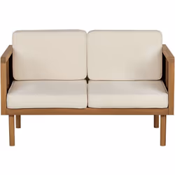 Divan d'extérieur. Créez un coin salon avec ce canapé de jardin 2 places. Fabriqué en bois d'acacia, il s'accordera avec n'im ...