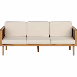 Divan d'extérieur. Créez un coin salon avec ce canapé de jardin 3 places. Fabriqué en bois d'acacia, il s'accordera avec n'im ...