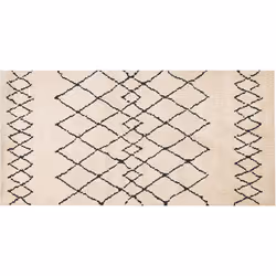 Tapis poil ras. Apportez de la chaleur à vos espaces de vie avec ce tapis moelleux. Un mélange de couleurs et un motif géomét ...