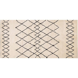 Beliani - Tapis 80 x 150 cm en Polyester Noir et Beige Motifs Abstrait Moderne Poils Ras Havsa