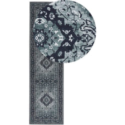 Tapis de Long Couloir Entrée Motif Oriental 80 x 300 cm Gris Vadkadam
