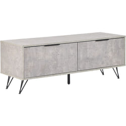 Meuble tv Industriel 120 x 40 cm avec Armoires de Rangement Effet Béton Halston