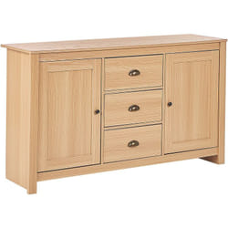 Beliani - Commode à 2 Portes 4 Etagères avec led Bois Clair Rangement pratique Salon Covina