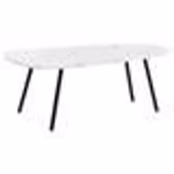 Table basse - BELIANI - BIDDLE - Blanc - Ovale - Effet marbre
