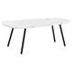 Table basse - BELIANI - BIDDLE - Blanc - Ovale - Effet marbre