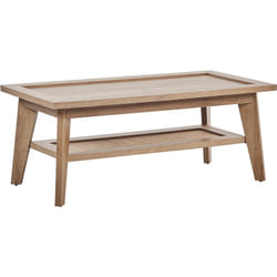 Beliani - Table Basse Rustique Étagère Bois d'Ingénierie Rotin Bois Clair Simla