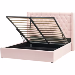 Lit avec rangement sous le sommier. Ajoutez une touche de glamour à votre chambre à coucher avec cet élégant cadre de lit. La ...