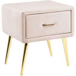 Table de nuit élégante. Rehaussez le look de votre chambre avec cette table de chevet rétro et minimaliste. Son revêtement en ...