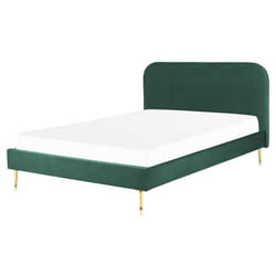 Lit double en velours vert 160 x 200 cm FLAYAT