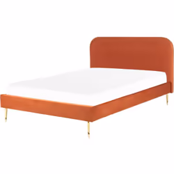 Lit deux places classique. Rehaussez le look de votre chambre avec ce lit rétro et minimaliste. Son revêtement en velours de ...