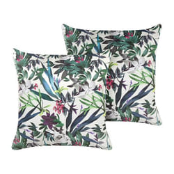 Lot de 2 coussins en velours à motif de feuilles vert 45 x 45 cm GASTERIA