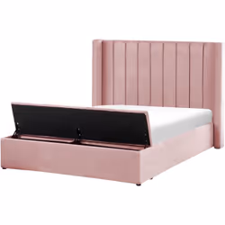 Lit avec rangement. Ce lit tapissé de velours est une véritable pièce maîtresse de toute chambre à coucher moderne et traditi ...