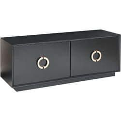 Beliani - Commode à 4 Portes Noire en mdf et Métal Finition Peinte pour Salon Chambre Oxnard