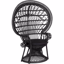 Chaise style bohème avec coussin assorti. Si vous recherchez un fauteuil extravagant pour votre patio, votre salon ou votre t ...