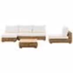 Salon de jardin angle droit en rotin clair VARALLO