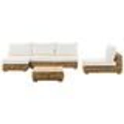 Salon de jardin angle droit en rotin clair VARALLO