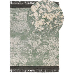 Tapis Moderne en Viscose à Motif Vert et Beige 160 x 230 cm Extrêmement Doux Akarsu