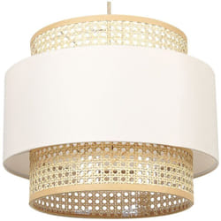 Beliani - Lampe à Suspension Lumière Douce Abat-Jour en Coton Rotin Naturel et Beige Yumuri