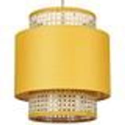 Lampe suspension en rotin jaune et naturel BOERI