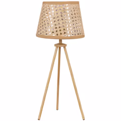 Lampe de chevet naturelle. Décorez votre intérieur avec une lampe de table d'inspiration bohème. Le produit est doté d'un aba ...