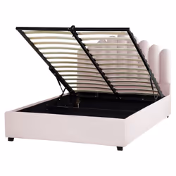 Lit avec rangement sous le sommier. Incorporez un peu de luxe à votre chambre à coucher avec ce superbe lit. Son cadre en boi ...