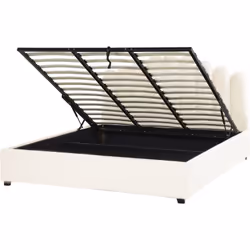 Lit avec rangement sous le sommier. Incorporez un peu de luxe à votre chambre avec ce magnifique lit. Son cadre en bois est e ...