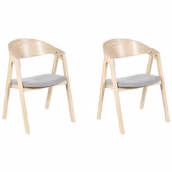 Lot de 2 chaises de salle à manger bois clair et gris YUBA