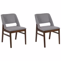 Lot de 2 chaises de salle à manger bois sombre et gris BELLA