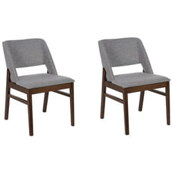 Lot de 2 chaises de salle à manger bois sombre et gris BELLA