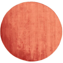 Tapis de Salon et Bureau Moderne en Soie Artificielle ⌀ 140 cm Orange Gesi II