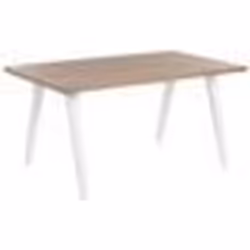 Table de salle à manger bois clair et blanc 150 x 90 cm LENISTER