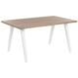 Table de salle à manger bois clair et blanc 150 x 90 cm LENISTER