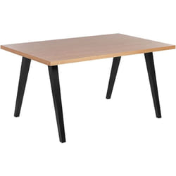 Beliani - Table à Manger 150 x 90 x 75 cm en mdf et Bois d'Hévéa Bois Clair et Noir Lenister