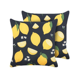 Lot de 2 coussins à motif de citron noir et jaune 45 x 45 cm ORCHID