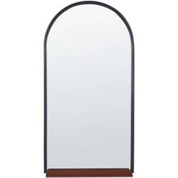 Miroir Mural à Etagères pour Salle de Bains ou Salon Noir et Cuivré Elégant Domme