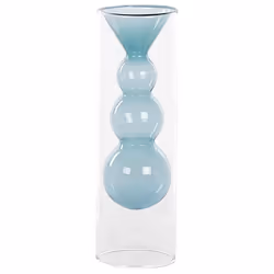 Vase à fleurs en verre 26 cm turquoise KALOCHI