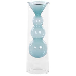 Vase à fleurs en verre 26 cm turquoise KALOCHI