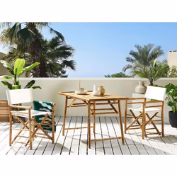 Table de jardin en bambou naturel - BELIANI - TRISCINA - Rectangulaire - 4 personnes - Aspect bois