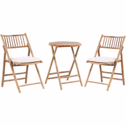 Set de patio en matériaux naturels. Avec cet adorable ensemble bistro, vous apporterez une touche naturelle à votre balcon ou ...